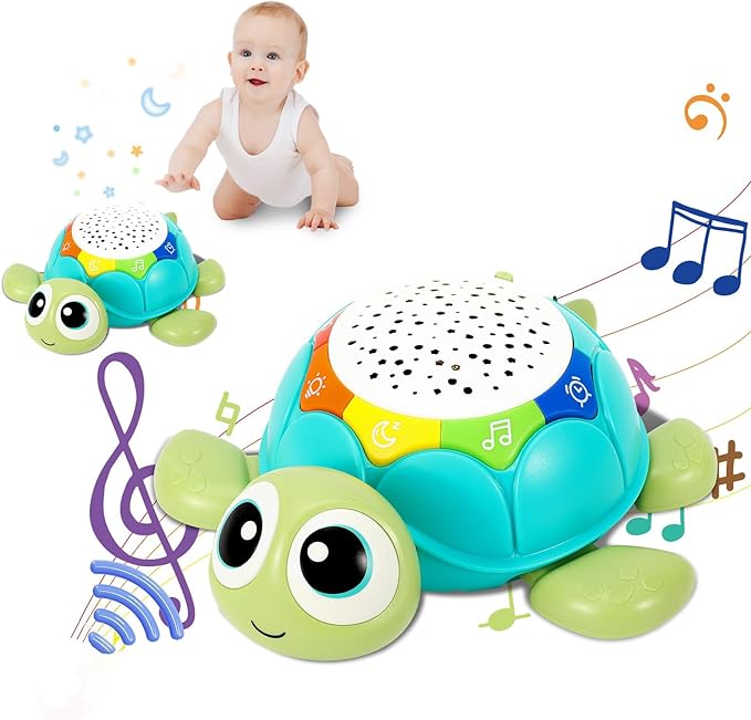 Musikalische Schildkröte mit Sternenprojektor – Lernspielzeug für Babys