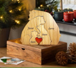 Personalisierbares Holzpuzzle mit Bärenmotiven für die Familie