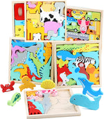 Holzpuzzle mit Formen – 2 kaufen, 1 gratis erhalten