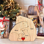 Personalisierbares Holzpuzzle mit Bärenmotiven für die Familie