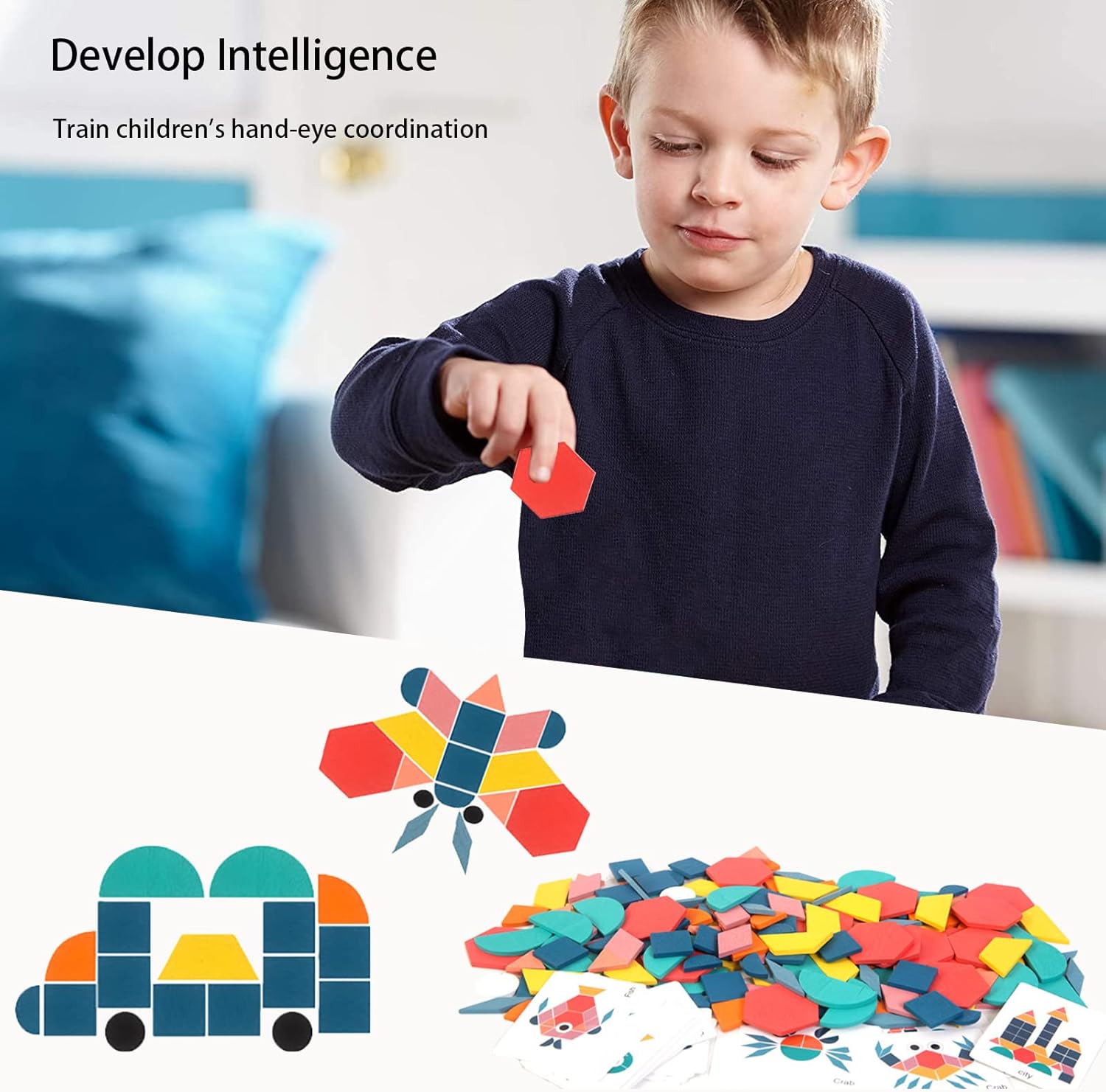 Kreatives Formenpuzzle mit geometrischen Figuren