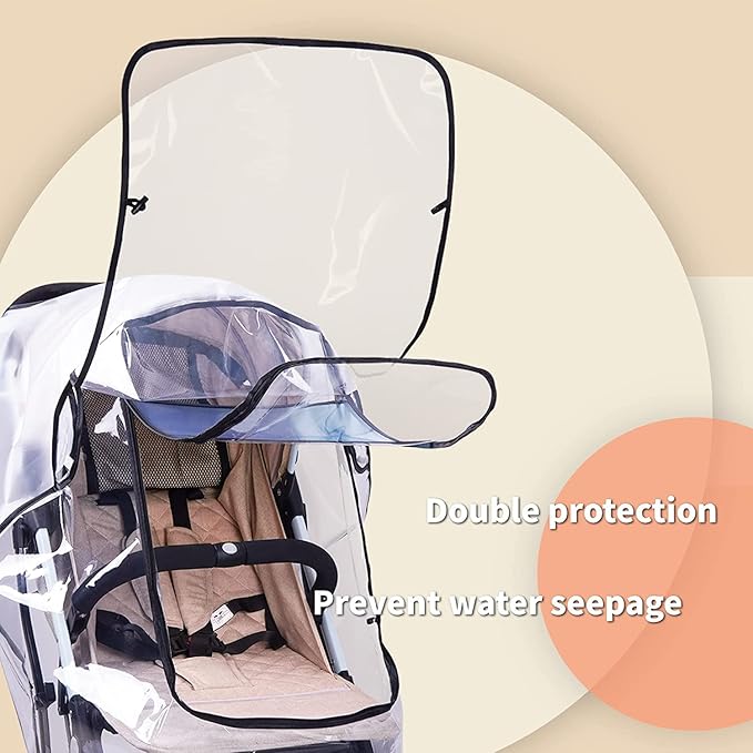 Wetterschutzhaube für Buggy – Transparenter Regenschutz für Kinderwagen