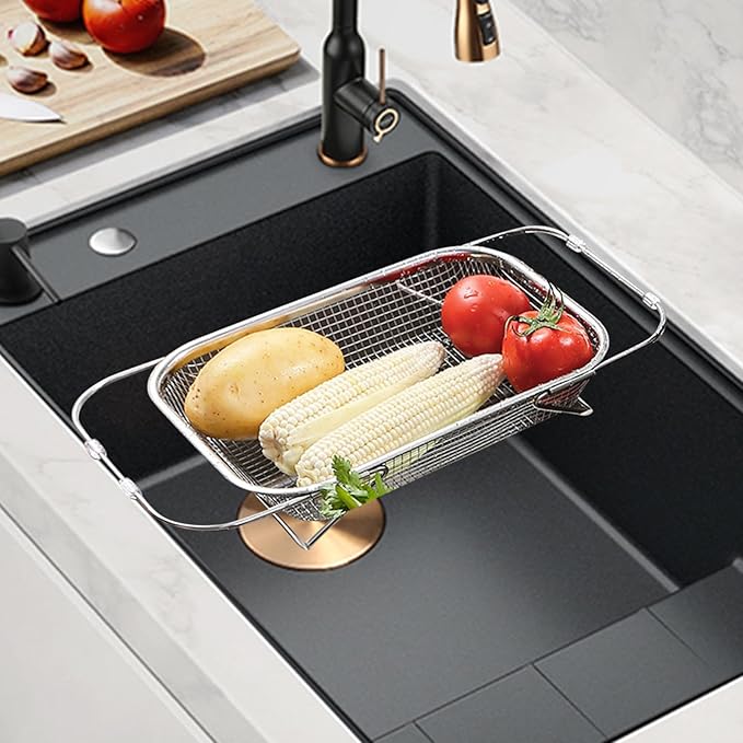 Kitchen Utensil - Foldable Stainless Steel Dish Drainer