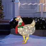 LED Huhn mit Schal für Winter – Weihnachtsdekoration für drinnen und draußen