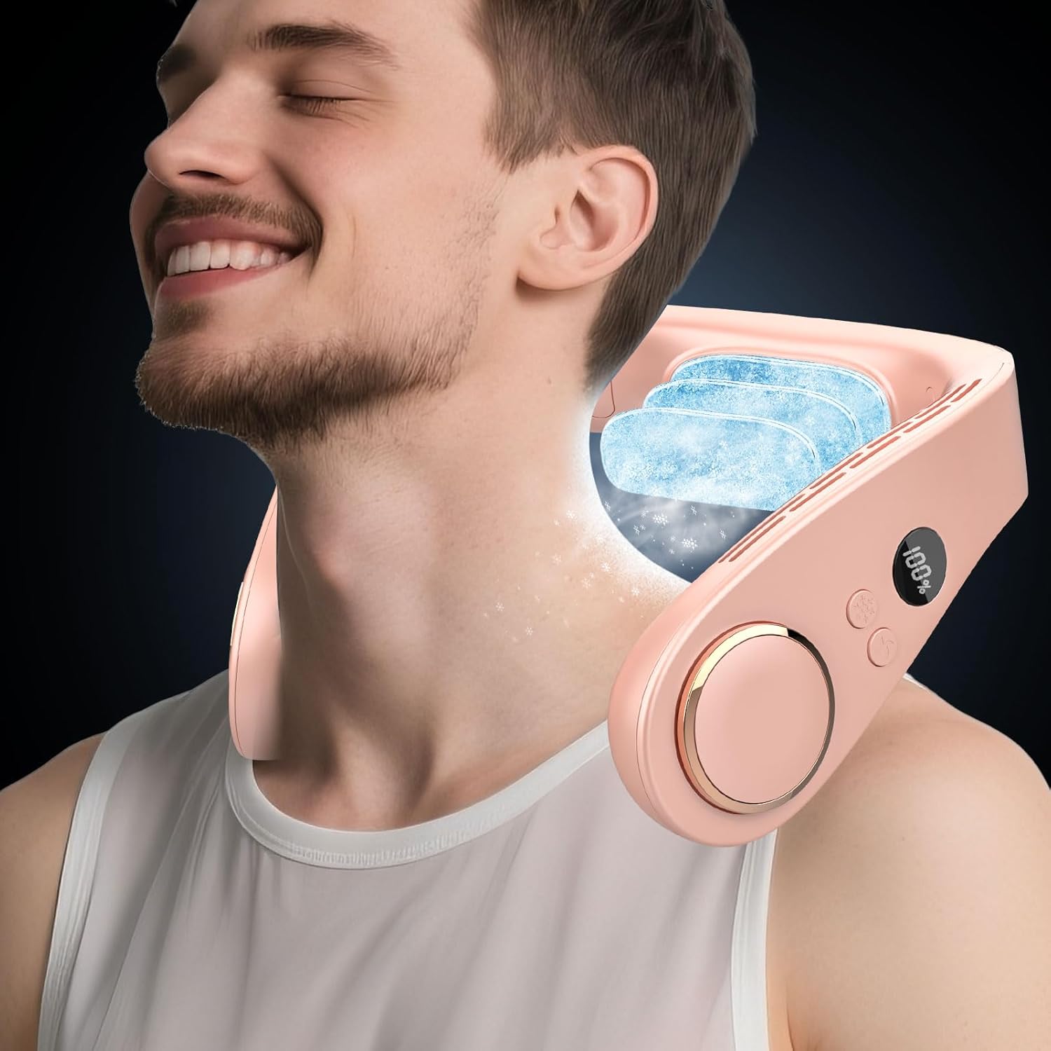 Halskühler ohne Blades – Tragbarer Ventilator mit Kühlplatte und LED-Anzeige
