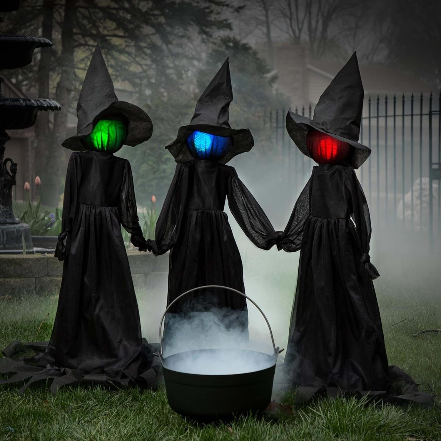 Creepy Light Witches - Set of 3 Luminous Decorative Figurines