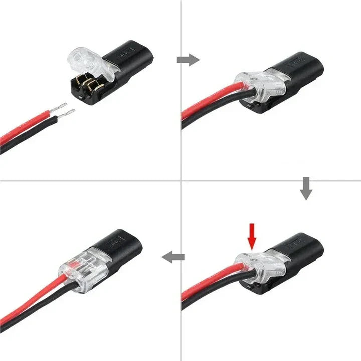 Schnellverbindungsstecker für Kabel – 50 Stück Set ohne Abisolieren