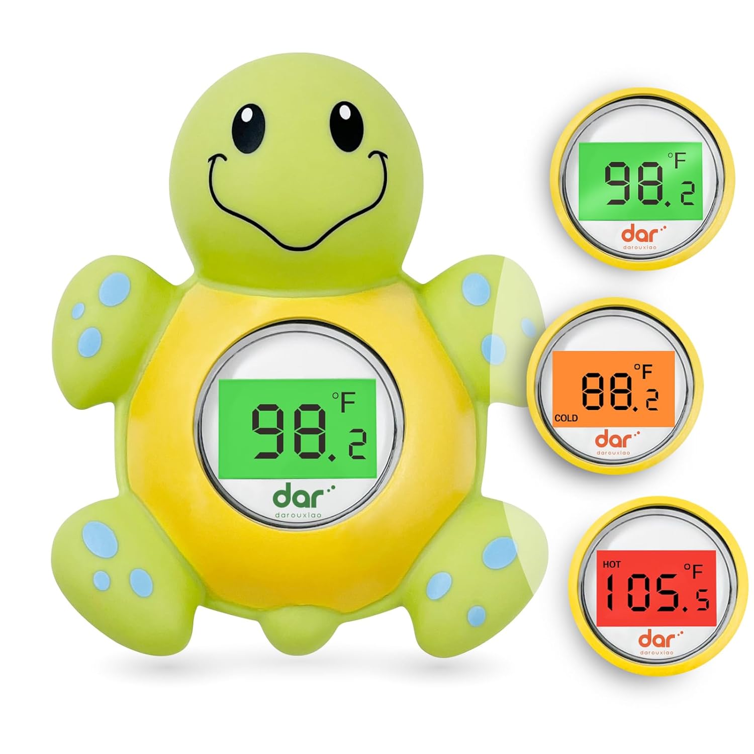 Safe Baby Bath Thermometer with Color Display and Warning System