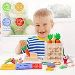 Creative Wooden Play Box – 8 Exciting Activities for Children