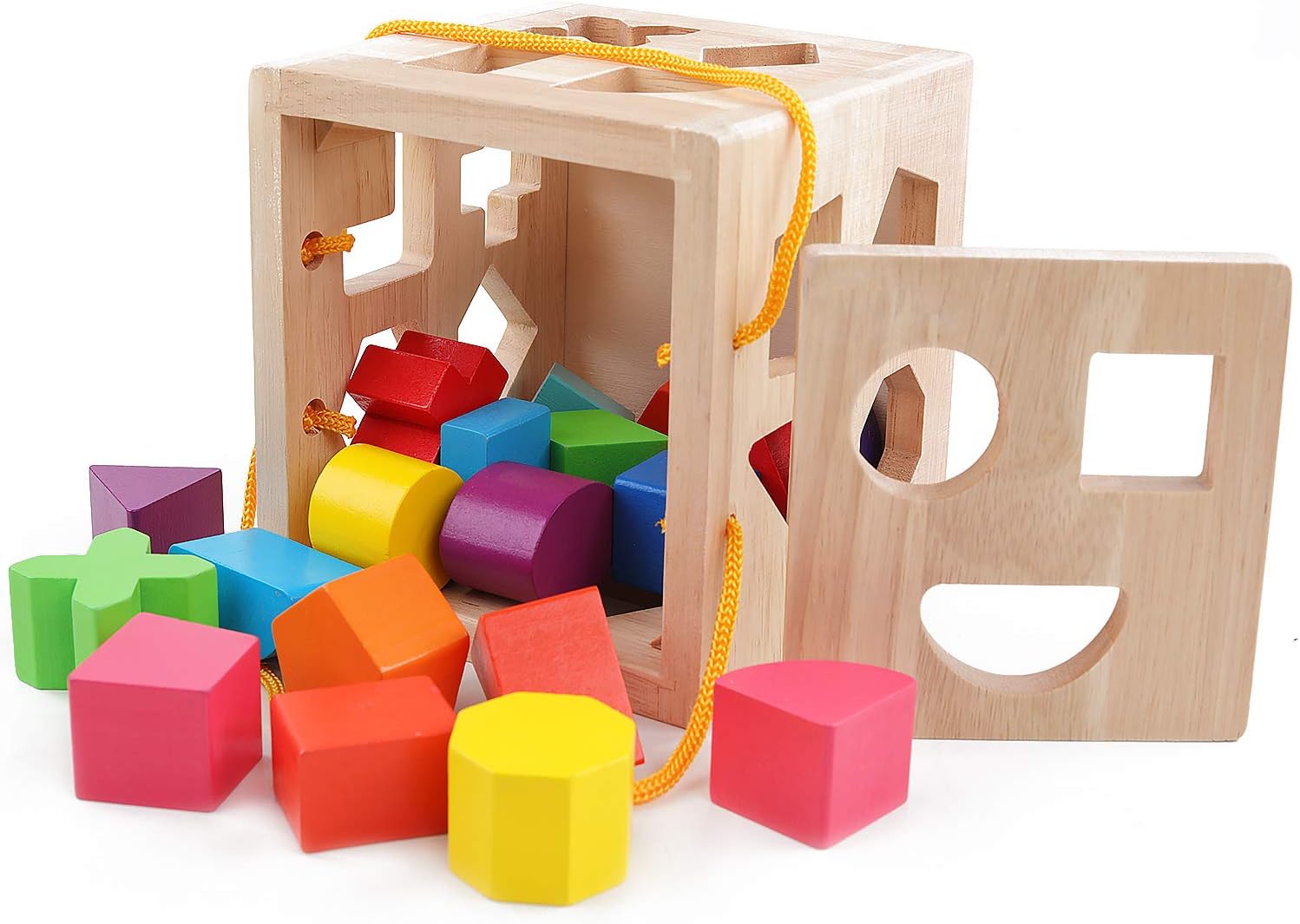 Holzwürfel für Montessori: Formen und Farben Lernspielzeug