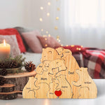 Personalisierbares Holzpuzzle mit Bärenmotiven für die Familie