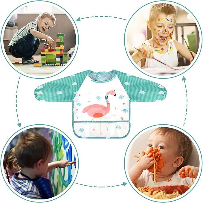 Babylätzchen mit langen Ärmeln – Wasserdichtes Schürzen-Design