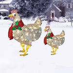LED Huhn mit Schal für Winter – Weihnachtsdekoration für drinnen und draußen