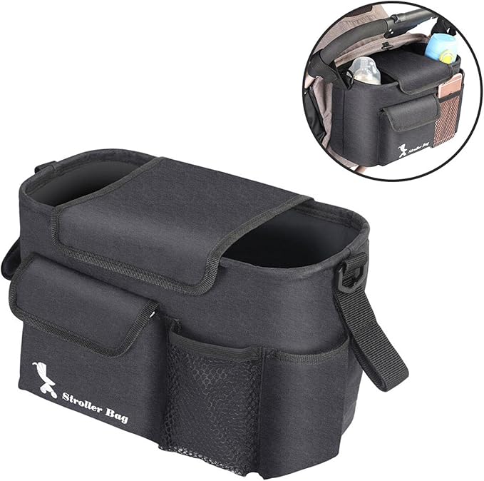 Organizer Tasche für Kinderwagen – Praktische Stroller mit Schultergurt und Fächern
