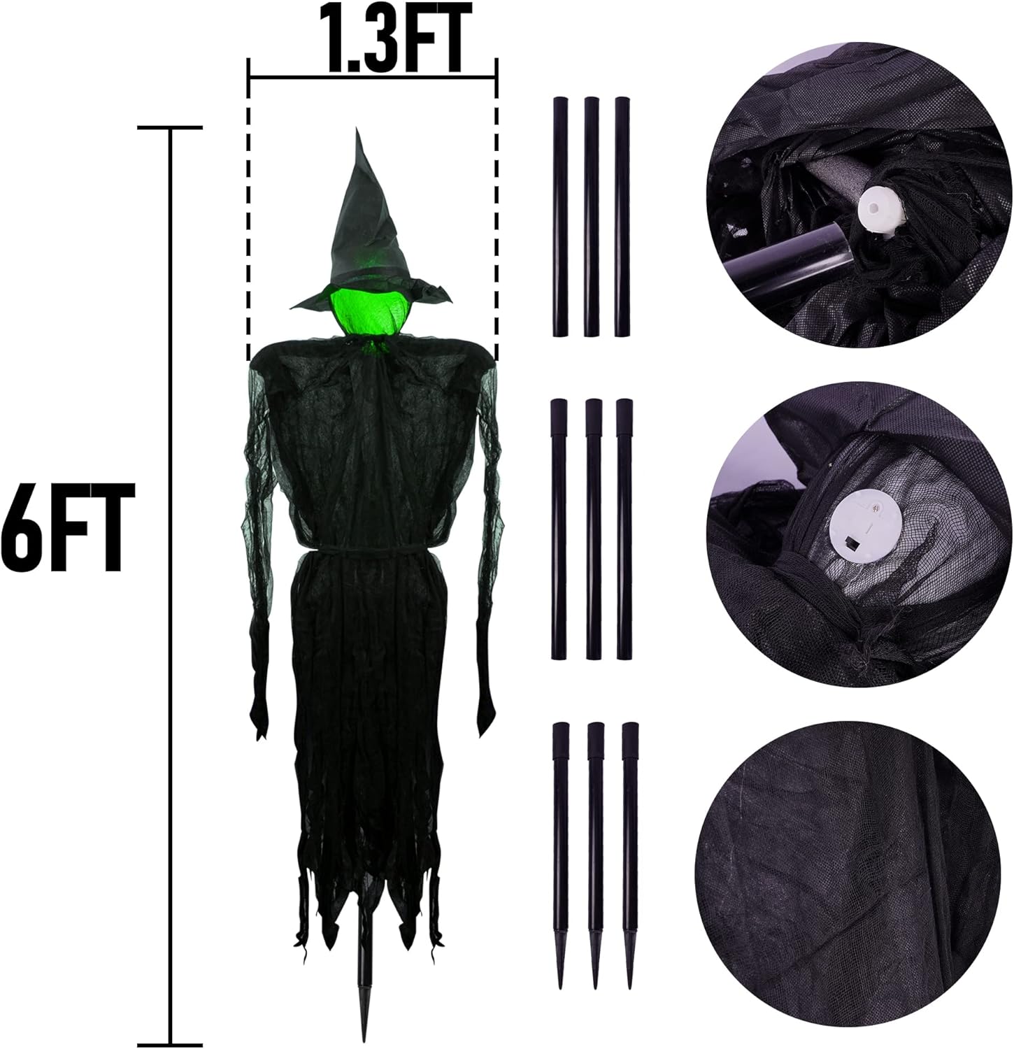 Creepy Light Witches - Set of 3 Luminous Decorative Figurines