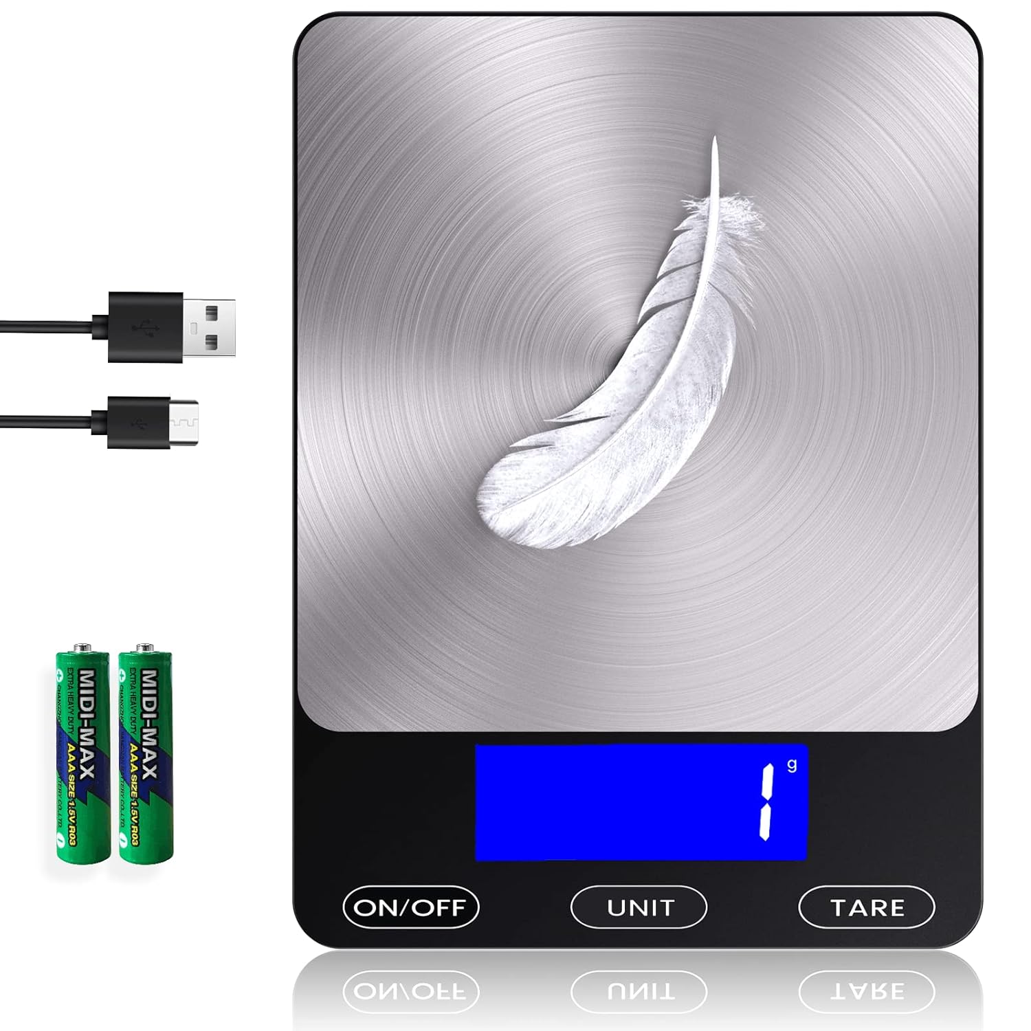 Präzise Küchenwaage mit LCD-Display – Bis zu 15 kg