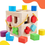 Holzwürfel für Montessori: Formen und Farben Lernspielzeug