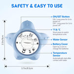 Safe Baby Bath Thermometer with Color Display and Warning System