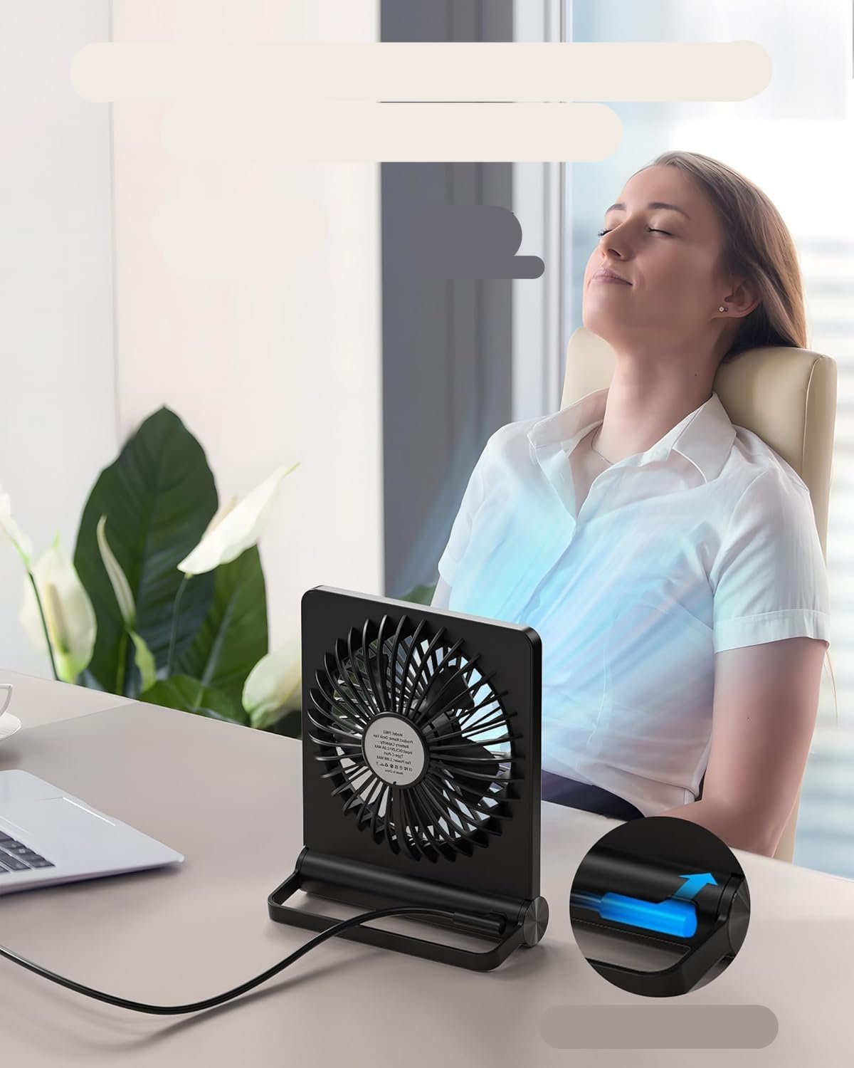 Leiser Tischventilator mit neigbarem Kopf