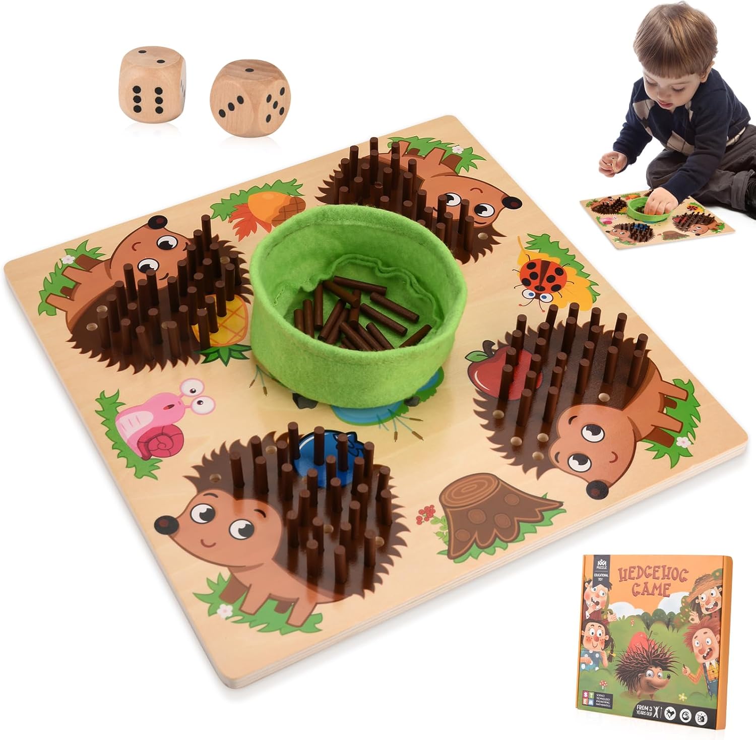 Sensorisches Lernspiel mit Igel im Montessori-Stil