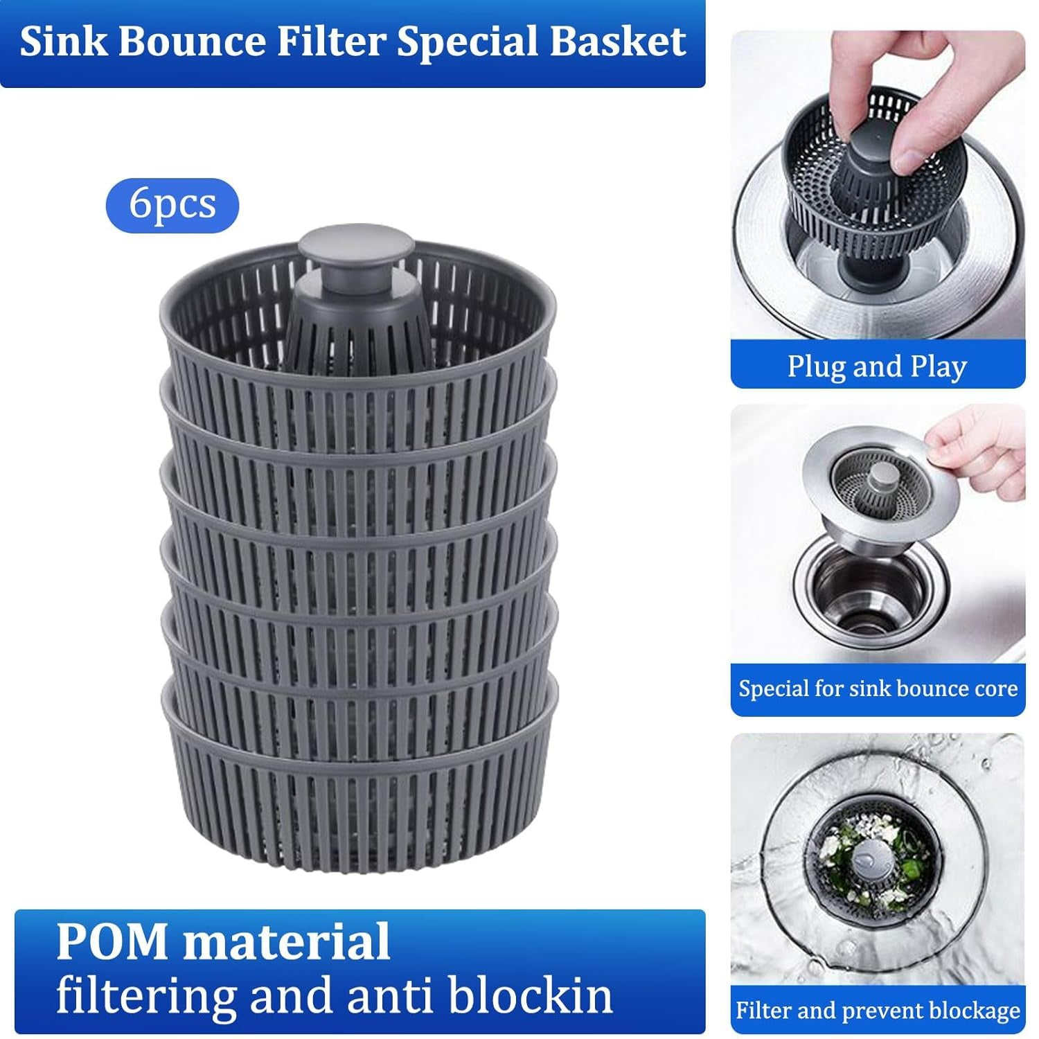 Hochwertige Edelstahl-Küchenspüle mit 3-in-1 Abflussfilter