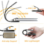 LumiClip | 9 LED wiederaufladbare Leselampe für gemütliches Lesen im Bett - augenschonend und stufenlos dimmbar