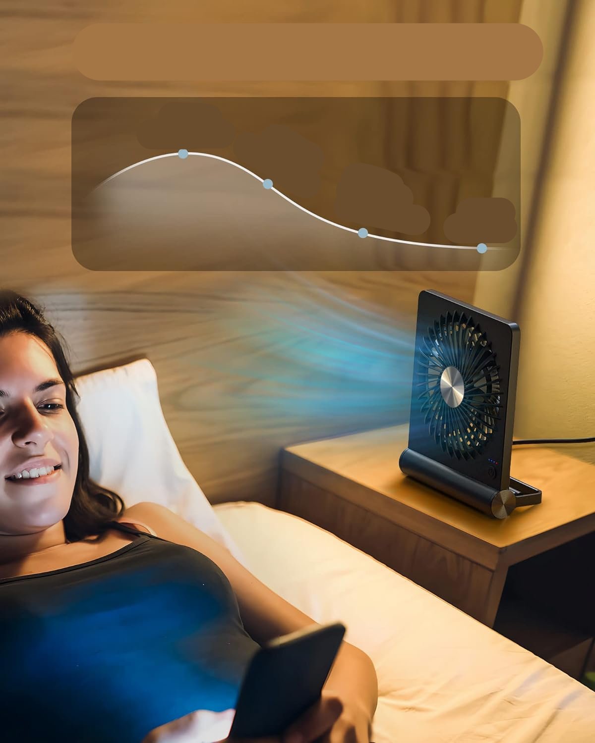 Ultraschall Tischventilator mit USB – Kompakt und leistungsstark