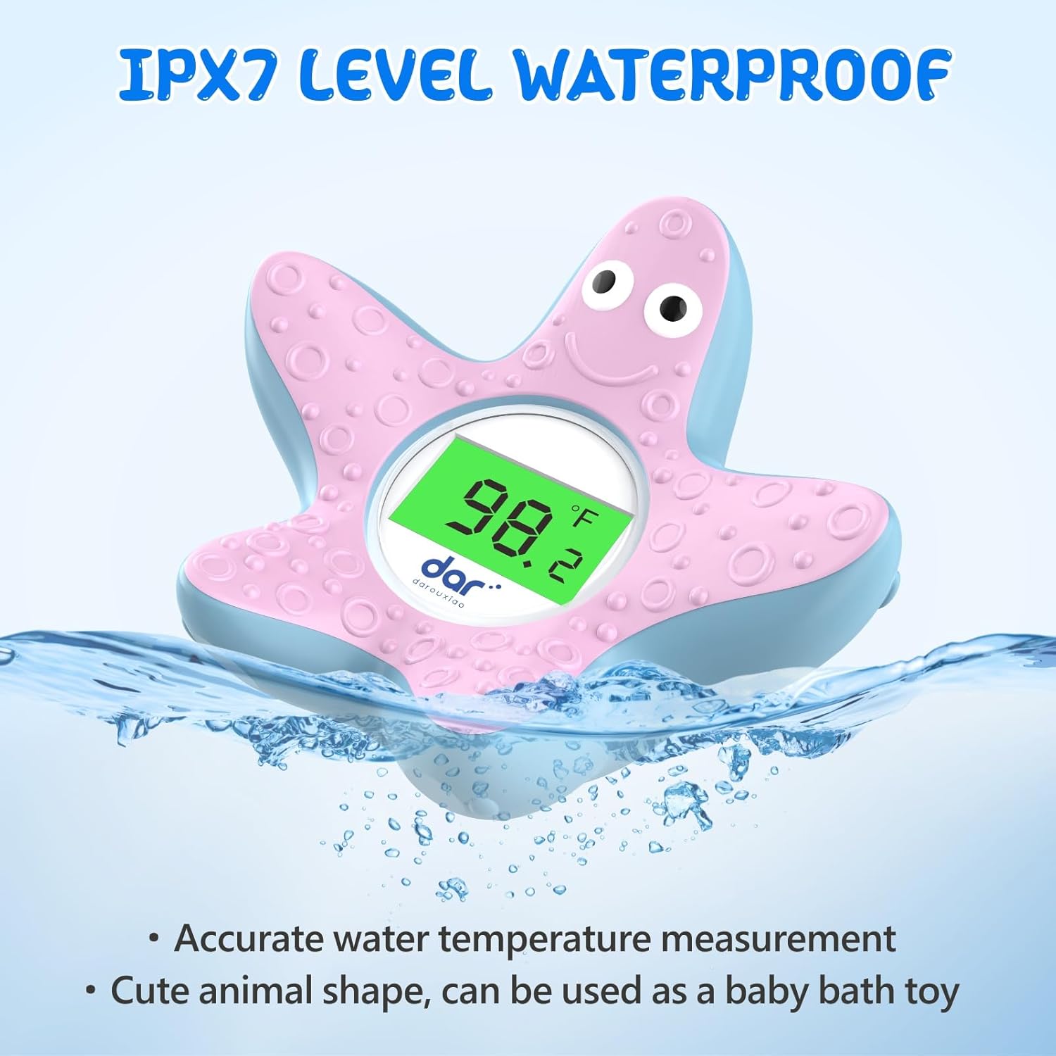 Safe Baby Bath Thermometer with Color Display and Warning System