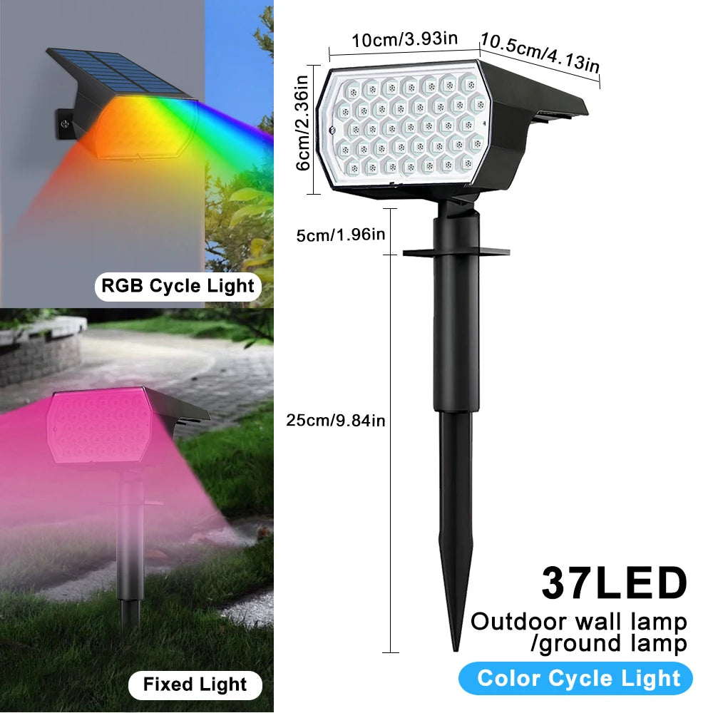Farbige Solarleuchten für Ihren Garten | 37 RGB-LEDs | IP65