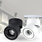 Schwenkbares LED-Deckenstrahler in stilvollem Schwarz und Weiß