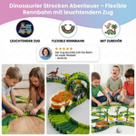 Flexible Rennstrecke mit leuchtendem Zug – Dinosaurier Abenteuer