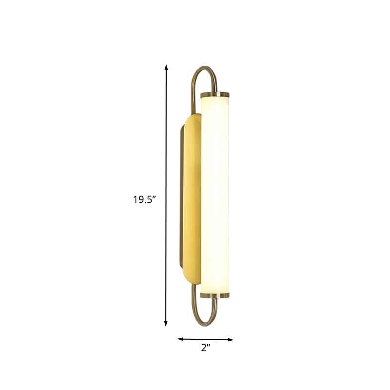 Wandbeleuchtung aus Metall im rechteckigen Design – LED mit Acrylschirm in Gold