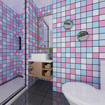 Farbenfrohe Mosaik-Fliesen für die Dusche - Wasserfest und Selbstklebend