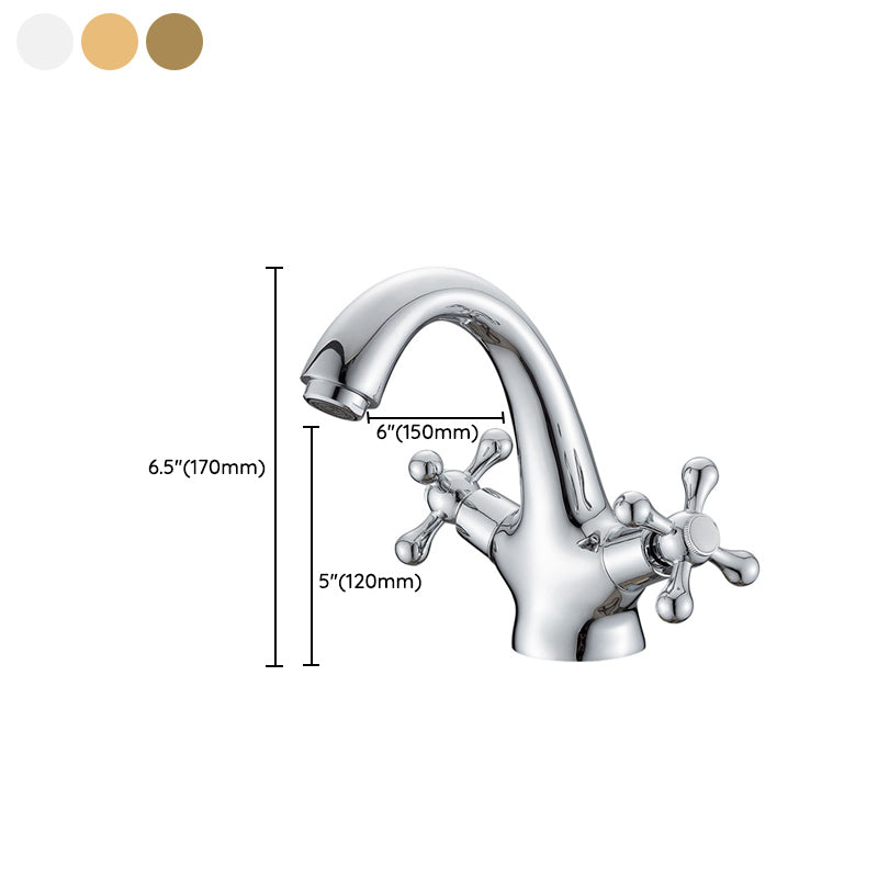 Stilvolle Badezimmerarmatur mit Kreuzgriffen in Goldchrom