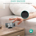 Projection Alarm Clock with Flexible 180° Display – Snooze Function and Temperature Display