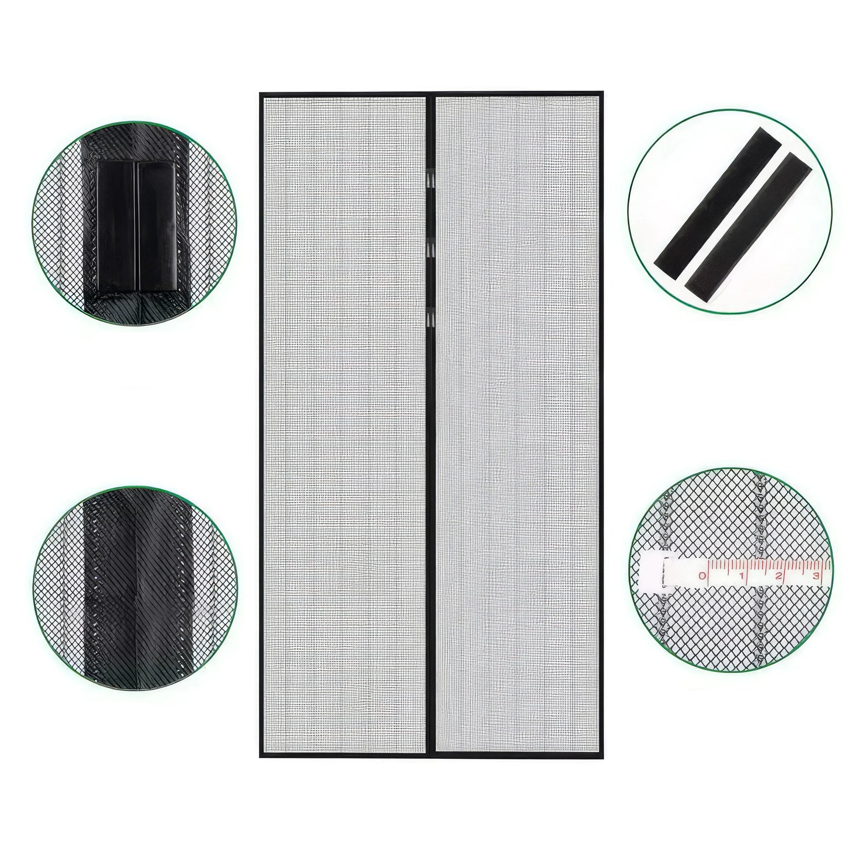 Insect screen for doors with automatic closing mechanism