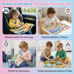 Wiederverwendbare Stickerbücher im Montessori-Stil mit Themenvielfalt