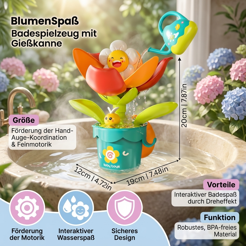 Badespielzeug mit Gießkanne für Blumenliebhaber