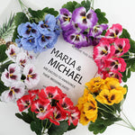 Elegant Artificial Pansies | 5 Stems for Events and Decoration