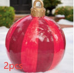 Aufblasbarer Weihnachtsball für den Außenbereich 60 cm – Wetterfeste PVC-Dekoration