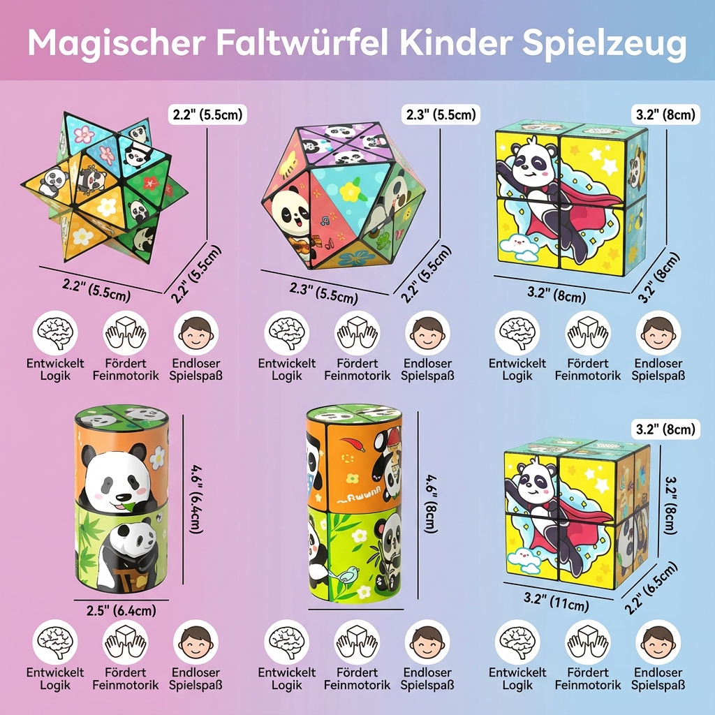 Faltbarer Würfel für Kinder – Spielzeug zum Spielen und Lernen