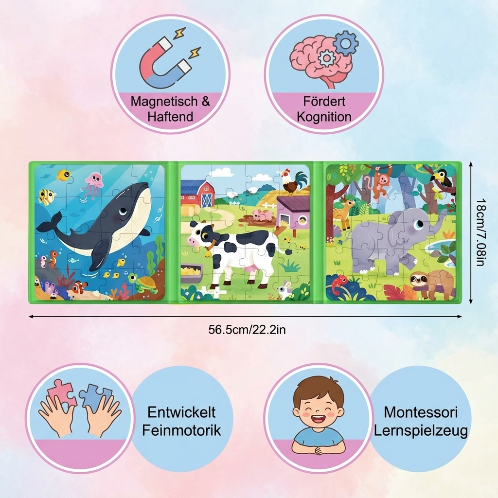 Montessori Puzzlebuch mit Magneten