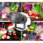 LED Weihnachtsprojektor Schneeflockenlicht – Wasserdichte Außenlampe mit 16 Motiven