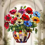 Sun Glow 2D Acrylic Flower Pot with Suncatcher for Windows