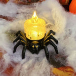 Gruselige Halloween-Dekoration – Spinnenrücken Ornament mit Kerzen und Augen