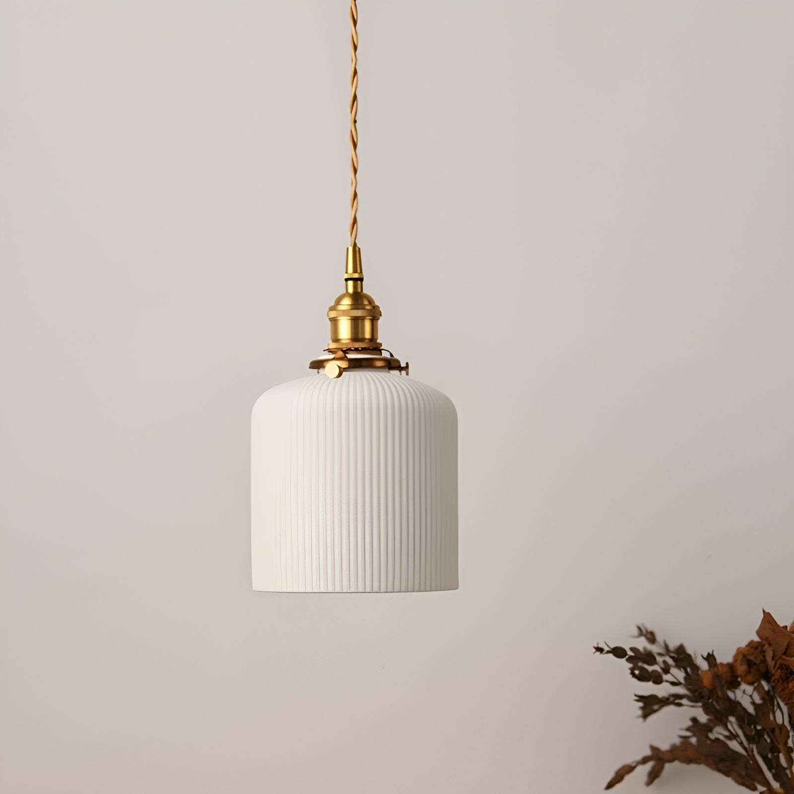 Vintage Keramik Glas Pendelleuchte – AmberZen Licht