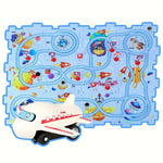 Rennbahn Puzzle mit Bausteinen für Kinder