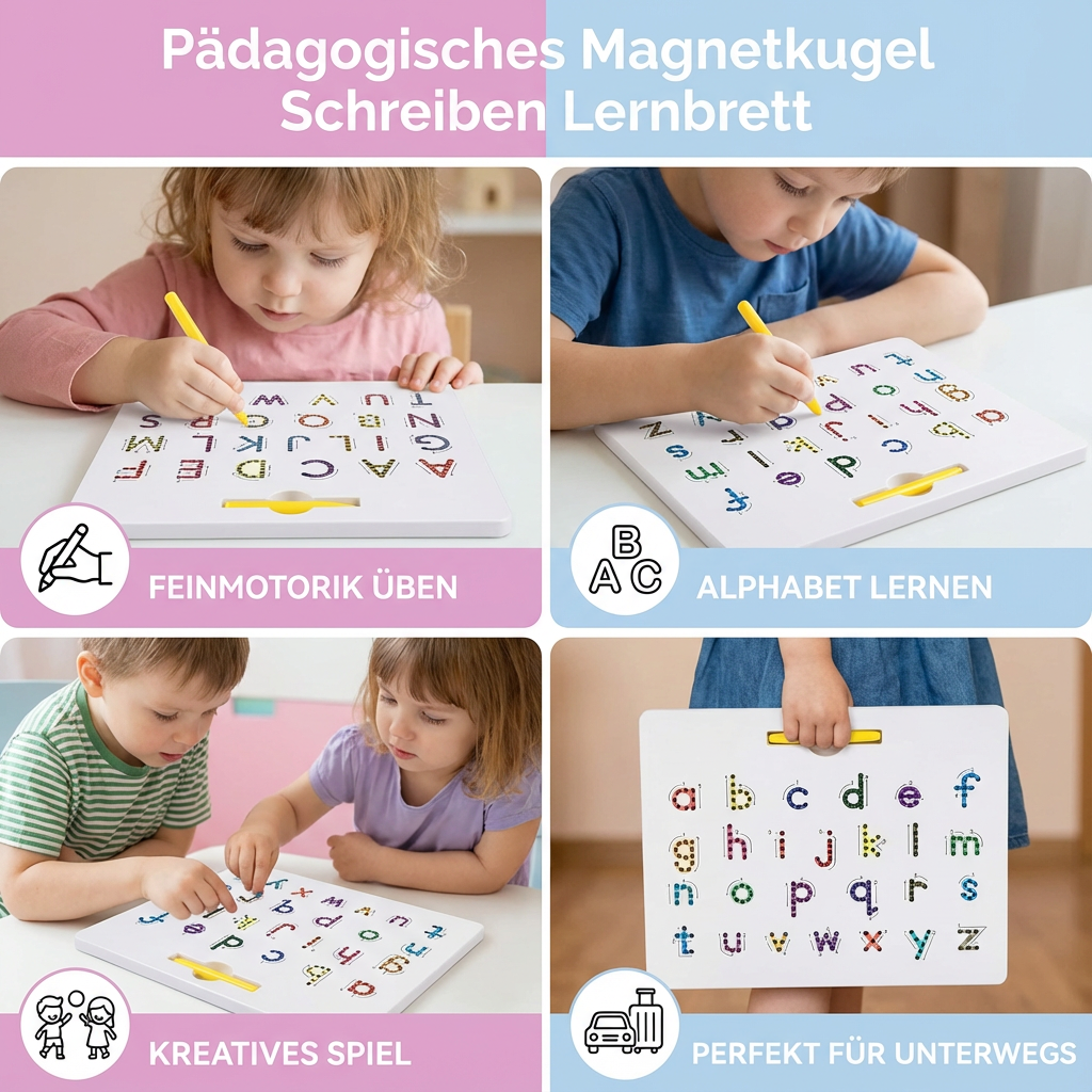 Magnetisches Schreibbrett für pädagogisches Lernen mit Kugeln