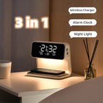 Multifunktionale Nachttischlampe mit Ladefunktion und Uhr