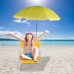 Foldable children's beach chair with integrated sunshade